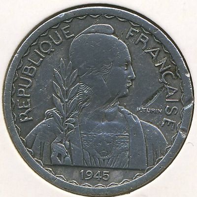 Французский Индокитай 20 центов 1945 год (без отметки монетного двора)
