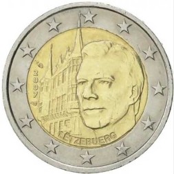 Люксембург 2 евро 2007 год - Дворец Великих герцогов