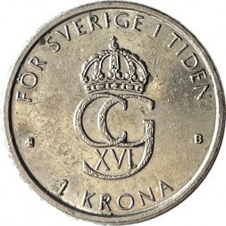 Швеция 1 крона 2000 год - Король Карл XVI Густав. Смена тысячелетия (Миллениум)