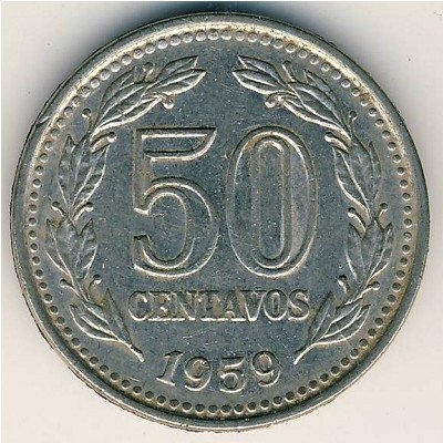 Аргентина 50 сентаво 1959 год