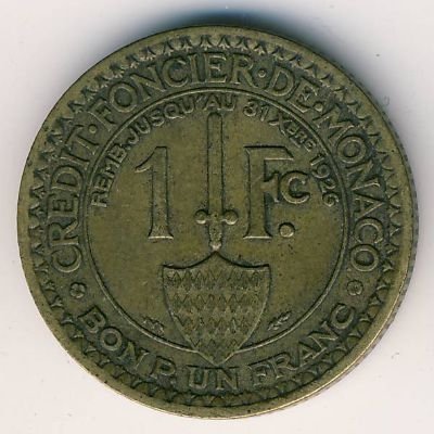 Монако 1 франк 1924 год