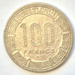 Монета Габон 100 франков 1978 год