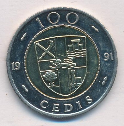 Гана 100 седи 1991 год - Плоды какао