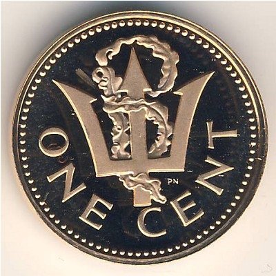 Барбадос 1 цент 1973 год - Трезубец (proof)