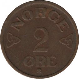 Норвегия 2 эре 1952 год - Король Хокон VII (новый тип)