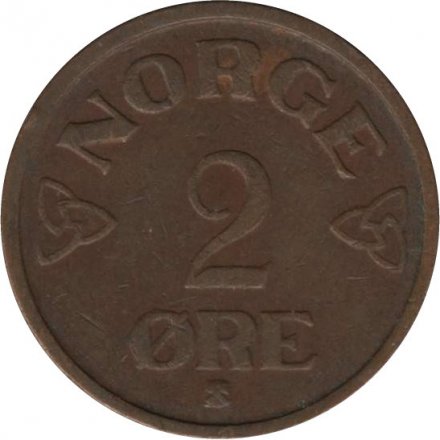 Норвегия 2 эре 1952 год - Король Хокон VII (новый тип)