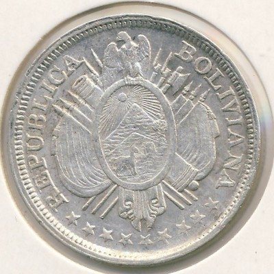 Боливия 50 сентаво 1893 год