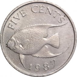 Бермудские острова 5 центов 1987 год