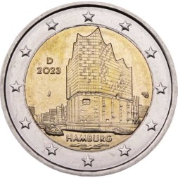 Германия 2 евро 2023 год - Гамбург, Эльбская филармония (J)