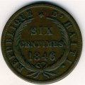 Гаити 6 сантимов 1846 год