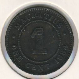 Маврикий 1 цент 1884 год
