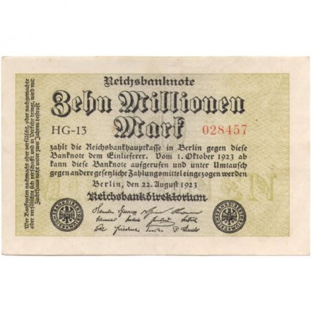 Германия (Веймарская Республика) 10000000 (10 миллионов) марок 1923 год - XF