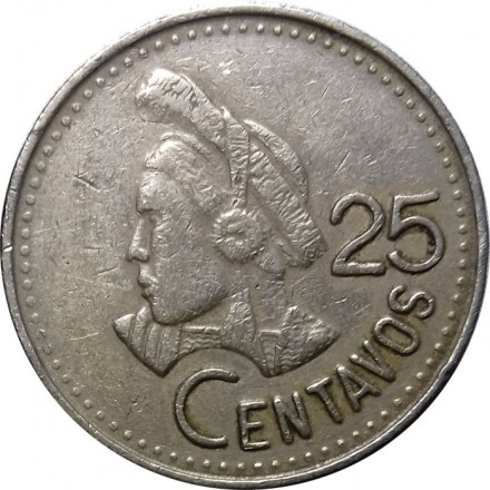 Гватемала 25 сентаво 1991 год - Герб