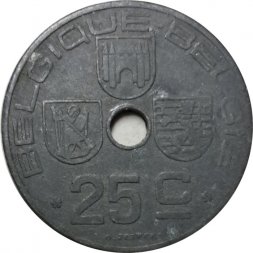 Бельгия 25 сантимов 1943 год BELGIQUE - BELGIE