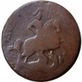 2 копейки 1757 год (номинал над Св. Георгием, гурт надпись) Елизавета Петровна (1741 - 1762) - VG