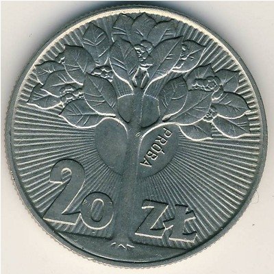 Польша 20 злотых 1973 год (пробник)