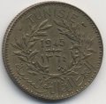 Тунис 2 франка 1945 год