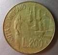 Ватикан 200 лир 1991 год - Папа Иоанн Павел II. Иисус у стен Иерусалима