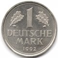 ФРГ 1 марка 1992 год (F)