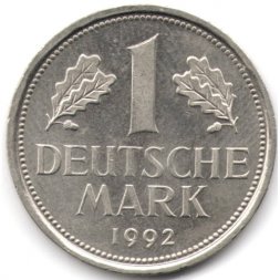 ФРГ 1 марка 1992 год (F)
