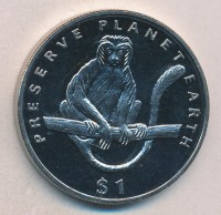 Монета Эритрея 1 доллар 1994 год - Колобус