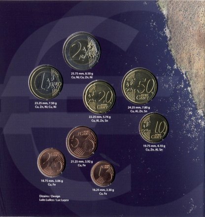 Набор из 8 монет Латвии 2014 год (в буклете)