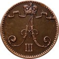 Финляндия 1 пенни 1883 год - Александр III - XF+