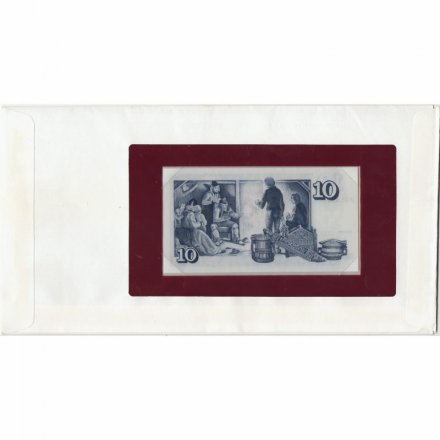 Исландия 10 крон 1961 год - Арнгримюр Йоунссон UNC ( в конверте с маркой)