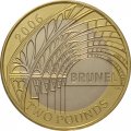 Великобритания 2 фунта 2006 год - 200 лет со дня рождения Изамбарда Кингдома Брюнеля - станция Паддингтон