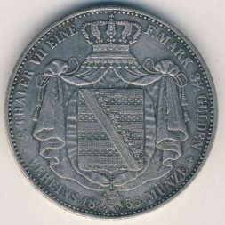 Саксония 2 талера 1855 год