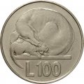 Сан-Марино 100 лир 1975 год - Любовь у животных. Кошка и собака