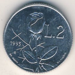 Сан-Марино 2 лиры 1993 год