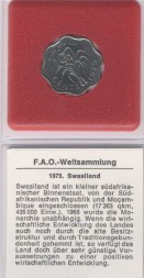 Монета Свазиленд 10 центов 1975 год - ФАО - Еда для всех