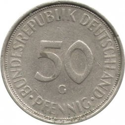 ФРГ 50 пфеннигов 1972 год (G)