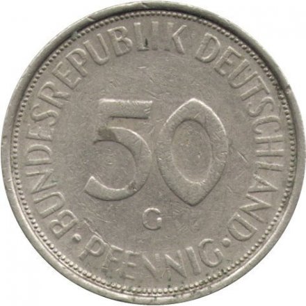 ФРГ 50 пфеннигов 1972 год (G)