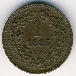 Венгрия 1 крейцер 1885 год