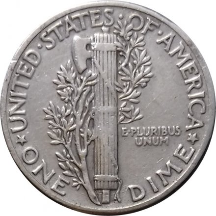 США 1 дайм (10 центов) 1944 год (без отметки МД)