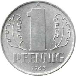 ГДР 1 пфенниг 1963 год - Герб (A)