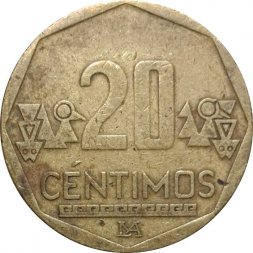 Перу 20 сентимо 2002 год