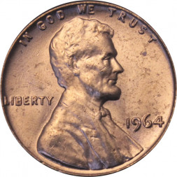 США 1 цент 1964 год - Авраам Линкольн (без отметки МД)