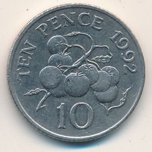 Гернси 10 пенсов 1992 год