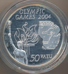Монета Вануату 50 вату 2003 год - Олимпиада в Афинах