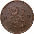 Финляндия 25 пенни 1943 год (медь)