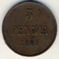 Финляндия 5 пенни 1889 год