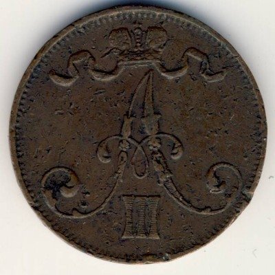 Финляндия 5 пенни 1889 год