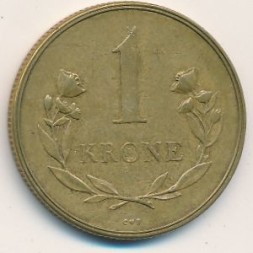 Монета Гренландия 1 крона 1957 год