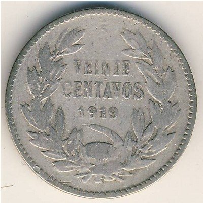 Чили 20 сентаво 1919 год