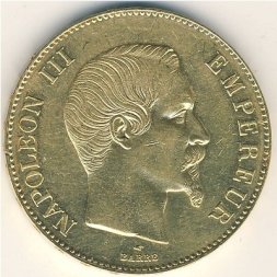 Франция 100 франков 1858 год