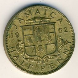 Ямайка 1/2 пенни 1962 год