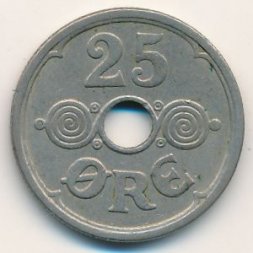 Дания 25 эре 1934 год - Король Кристиан X